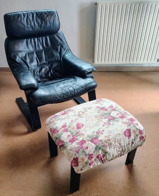 Sillón relax piel vintage negro para restaurar