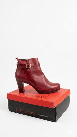 Botines de tacón Alta Moda rojos