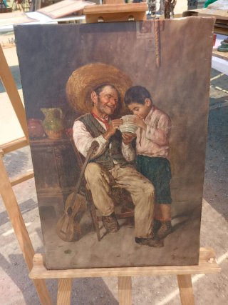 Cuadro al óleo antiguo