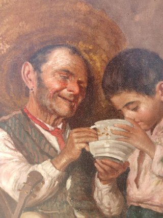 Cuadro al óleo antiguo