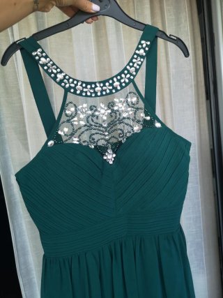 Vestido largo verde esmeralda