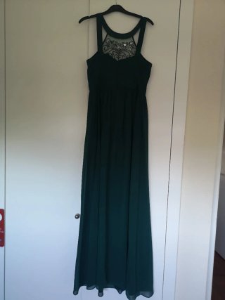 Vestido largo verde esmeralda