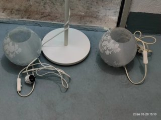 2 Lámparas Mesa Ikea Vidrio Flor
