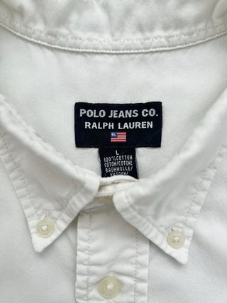 Ralph Lauren Camisa Oxford Blanca Manga Corta Tall