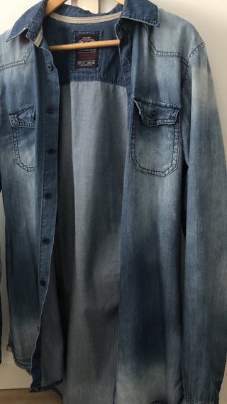 Camisa vaquera hombre azul