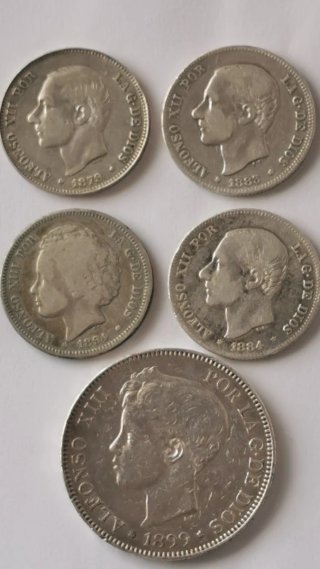 Moneda Alfonso XIII y Alfonso XII
