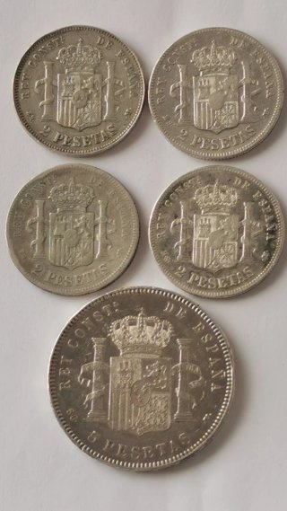 Moneda Alfonso XIII y Alfonso XII