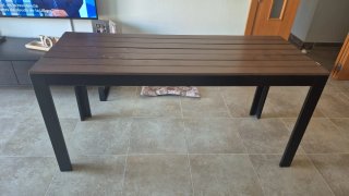 Mesa de jardín madera y metal