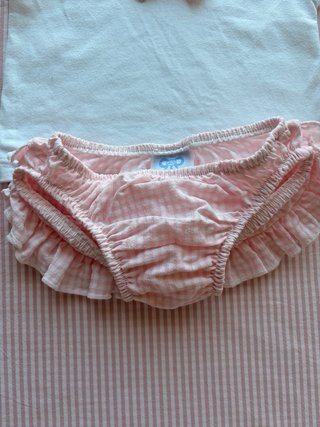 Conjunto Verano Bebé Blanco y Rosa
