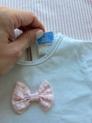 Conjunto Verano Bebé Blanco y Rosa