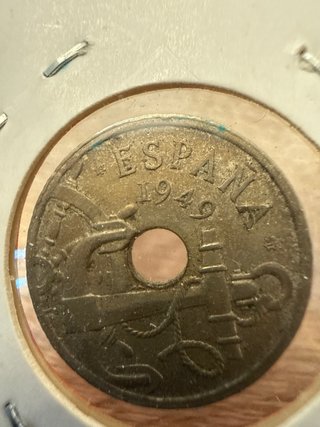 Moneda 50 céntimos 1949 flecha invertida