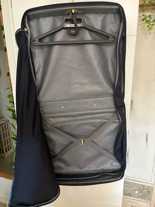 Portatrajes Samsonite Vintage Azul Marino y Cuero