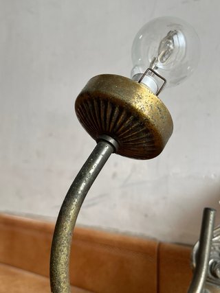 Lampara aplique de pared doble metal dorado LEER