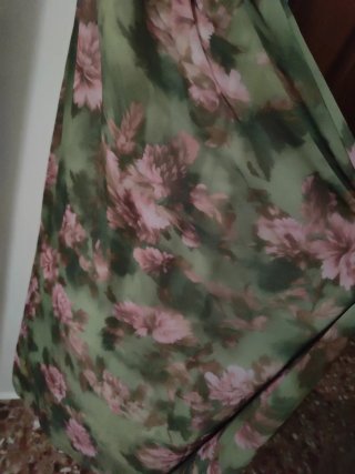 Vestido verde estampado flores