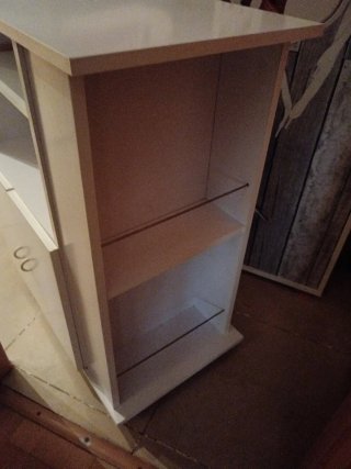 Mesa auxiliar cocina blanca y madera