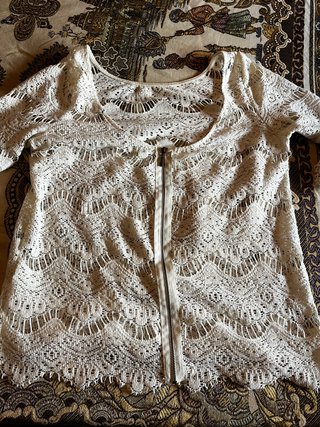 Chaqueta Zara encaje blanco de poliester