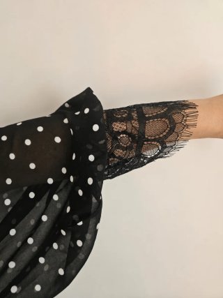 Vestido negro skater lunares talla 34