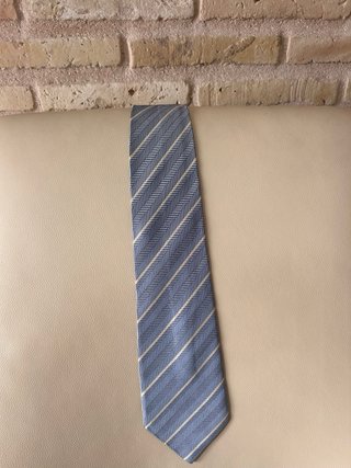 Corbata Hermes Rayas Azul y Beige