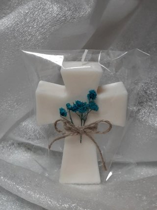 Vela Cruz aromática decorada