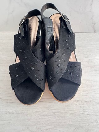 Sandalias Andarina Negras Cuña
