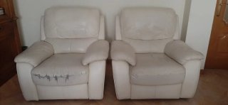 Sillón relax blanco de piel