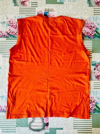 Canotta Kappa Uomo XL Cotone Logo Arancione