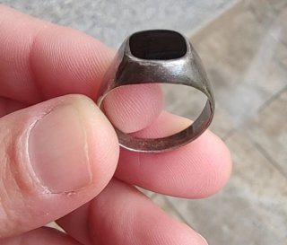 ANILLO DE SELLO CON ONYX NEGRO, UNISEX