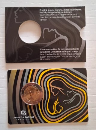 Moneda 2€ Lituania 2019 BU Canciones Sutartinés