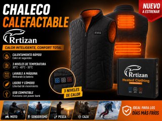 Chaleco calefactable Rrtizan USB | 3 niveles