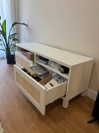 Mobile TV Bianco BESTÅ con cassetti 120x40x38 cm