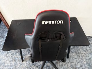 Escritorio y Silla Gaming Negro y Rojo