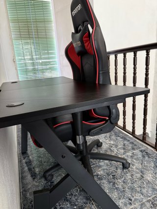 Escritorio y Silla Gaming Negro y Rojo