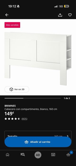Cabecero IKEA BRIMNES Negro
