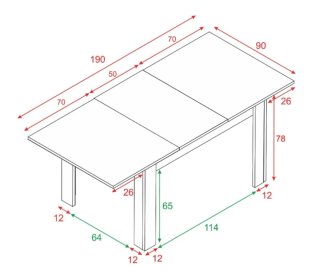 Mesa Comedor Extensible Roble y Blanco