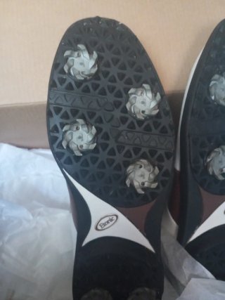 Zapatos de golf Etonic blancos y marrones