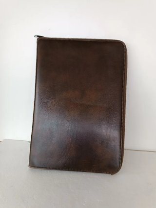 Cartera porta documentos piel marrón