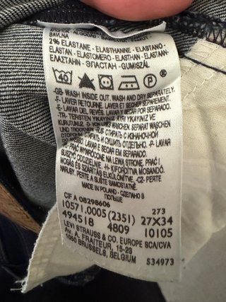 Levi's 571 Slim Fit Blu Scuro w27