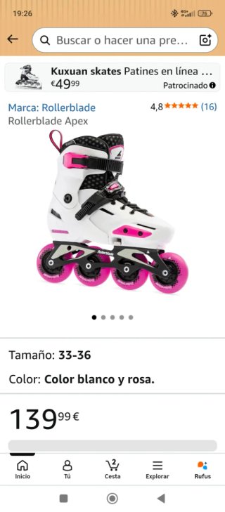 Patines Rollerblade Competición Blancos/Rosa