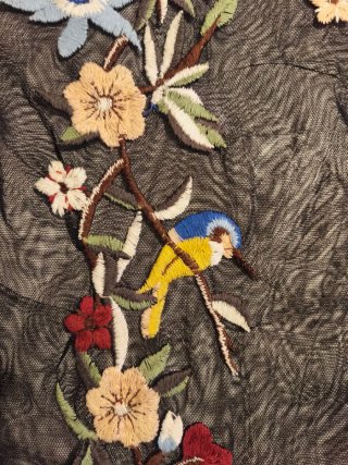 Camiseta Zara Malla Bordada Flores