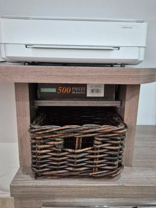 Mueble TV con escritorio y vitrina