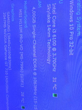 PC Ordenador i3 4GB DDR4