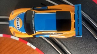 Coche Scalextric Compact 1:43 Porsche Gulf