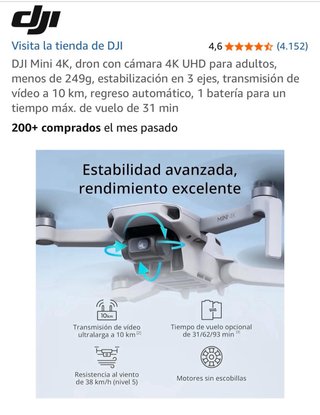 Dron DJI Mini 4K Gris