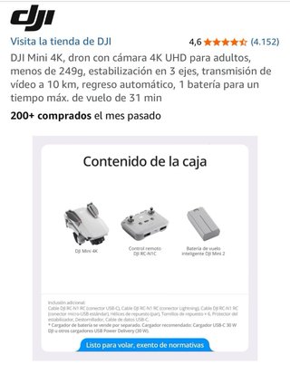 Dron DJI Mini 4K Gris