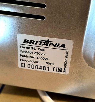 Horno Eléctrico Britania 9L 1300W