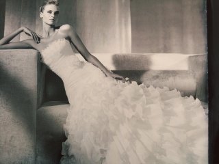 Vestido de Novia Blanco con volantes