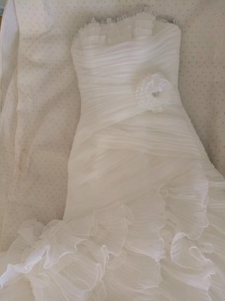 Vestido de Novia Blanco con volantes