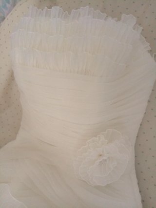 Vestido de Novia Blanco con volantes