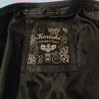 Chaqueta efecto piel con encaje
