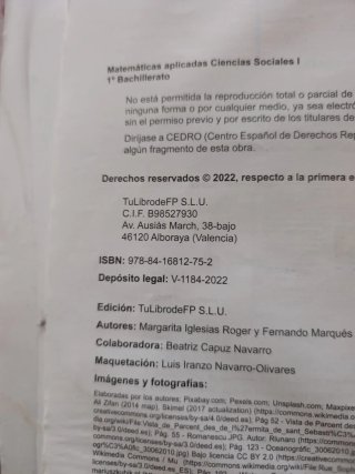 MATEMÁTICAS APLICADAS A LAS CIENCIAS SOCIALES I